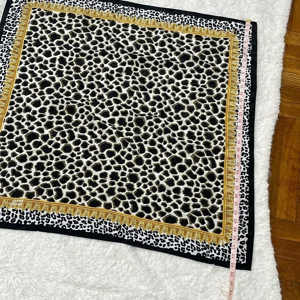 Gianni Versace Black and yellow Silk Scarf